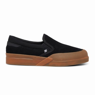 DC Infinite Slip Ons Kid's Black/Brown Skate Shoes Australia Online TSR-410